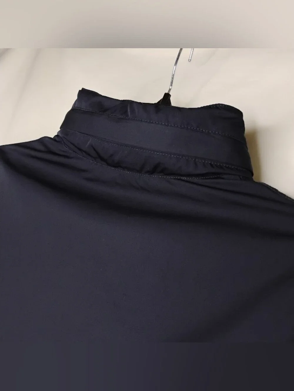 Vintage Mens L Polo Ralph Lauren Navy Hidden Hood Winter Coat Jacket Windbreaker